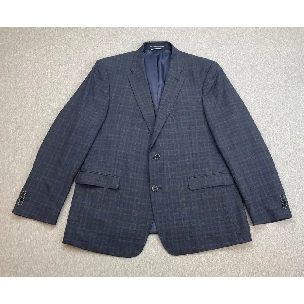 Tommy Hilfiger Blazer Men 44R Glen Plaid Wool Blend 2-Button Single Breast Lined